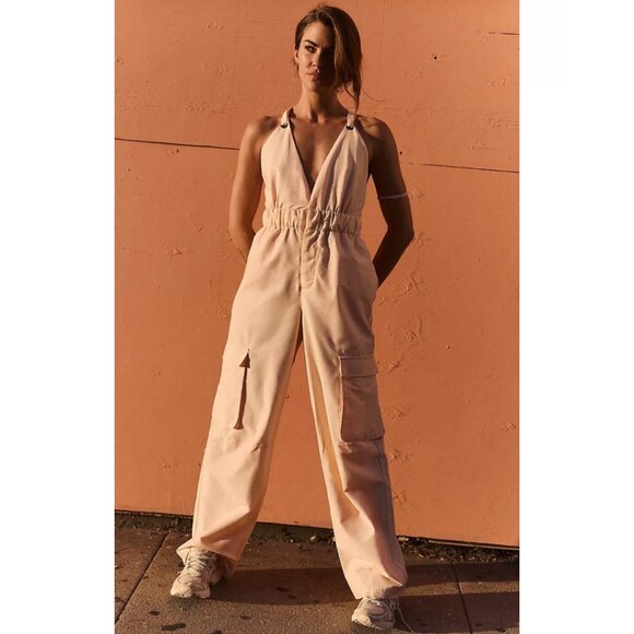 Free People Movement by Free People Offshore Onesie In Pastel Peach XS NWT - Picture 1 of 8